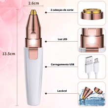 Carregar imagem no visualizador da galeria, Aparador elétrico 2 em 1: sobrancelhas, face, axilas e pernas