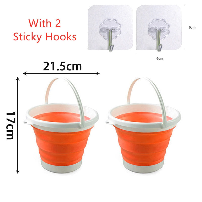 Balde Dobrável de Silicone - Economize Espaço e tenha Conveniência em Casa