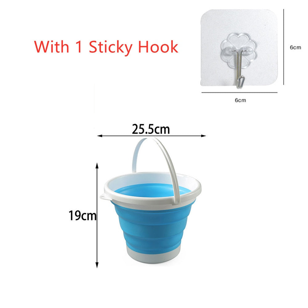 Balde Dobrável de Silicone - Economize Espaço e tenha Conveniência em Casa