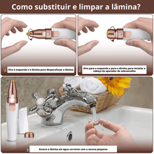 Carregar imagem no visualizador da galeria, Aparador elétrico 2 em 1: sobrancelhas, face, axilas e pernas
