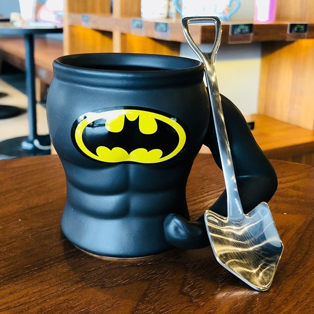 Tazas con cuchara Liga de la Justicia - Superman y Batman 